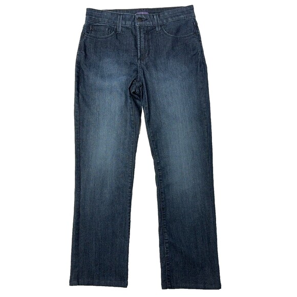 NYDJ Made in USA Bootcut Cropped Dark Wash Jeans Lift Tuck Women's Size 4 (J4) - Picture 1 of 8